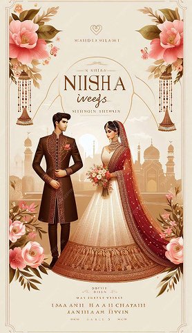 Subh Roka & Sagai - Intimate Engagement Announcement Indian Invitation Design